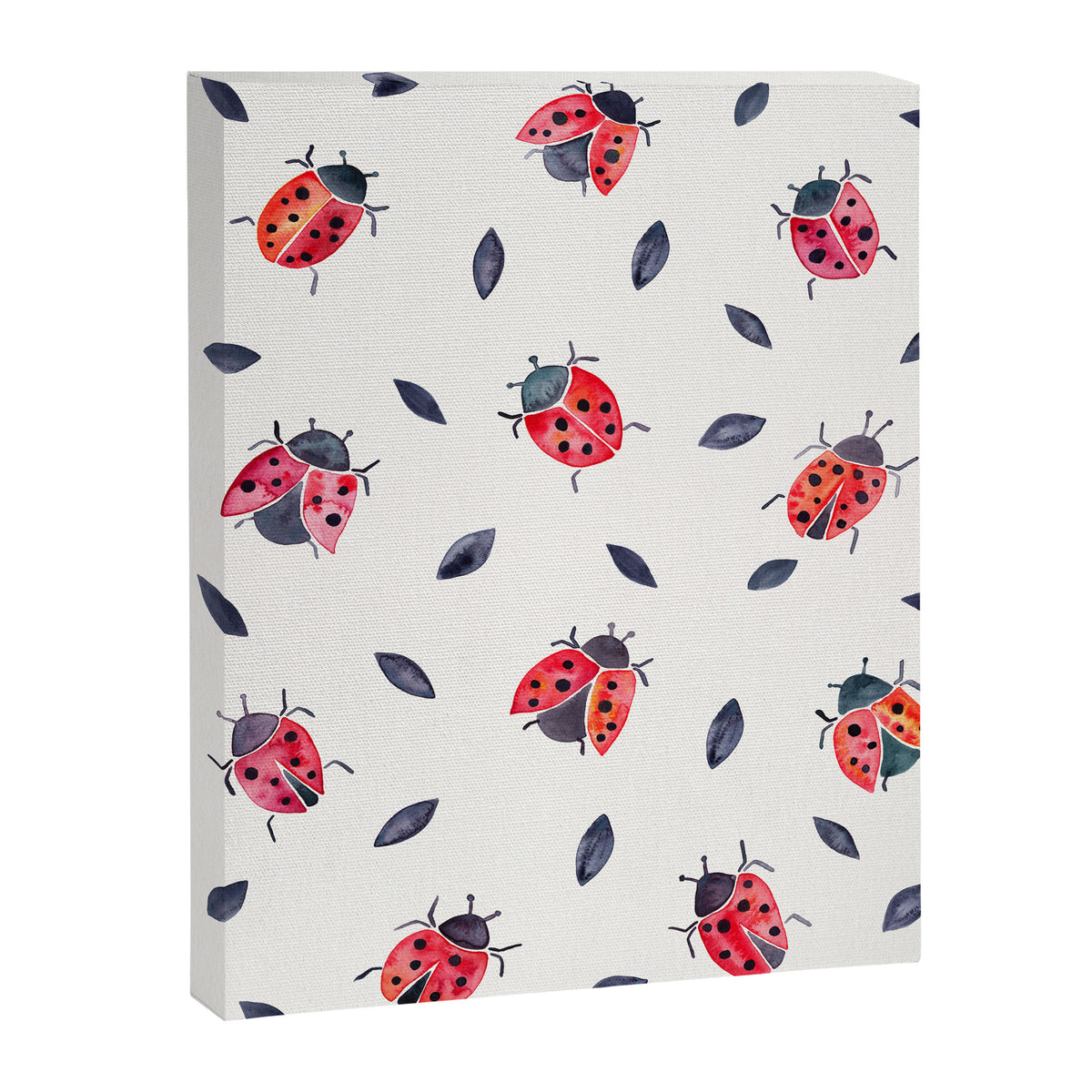 Lucky Ladybugs & Black Leaves Canvas Print Gallery Image 6