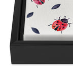 Lucky Ladybugs & Black Leaves Framed Canvas Print Gallery Image 3