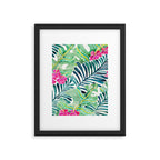 Lush Tropical Fronds & Hibiscus Framed Art Print Gallery Image 6