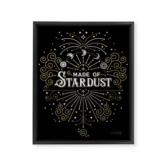 Made of Stardust - Black & Gold Palette Framed Canvas Print Gallery Image 1