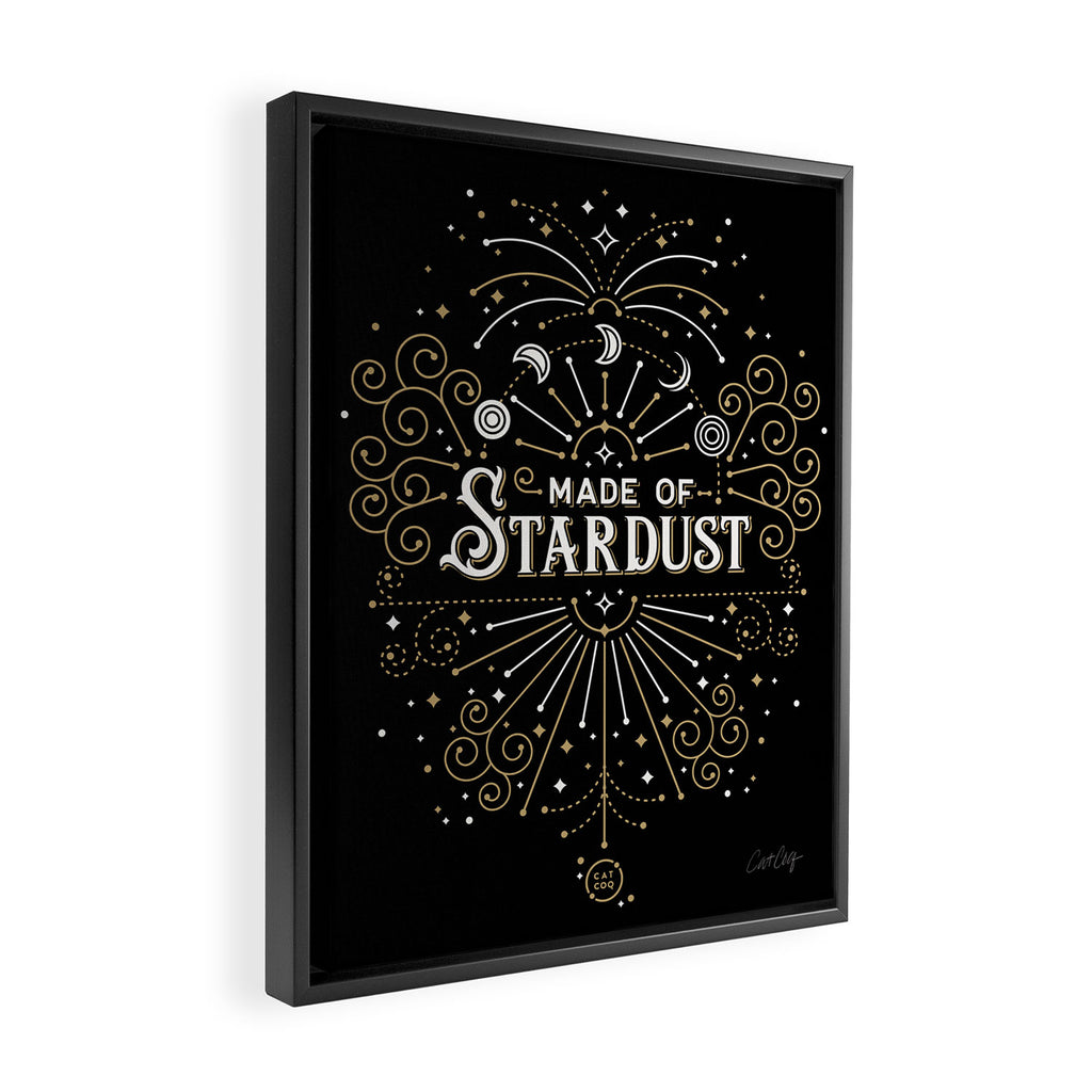 Made of Stardust - Black & Gold Palette Framed Canvas Print Gallery Image 2