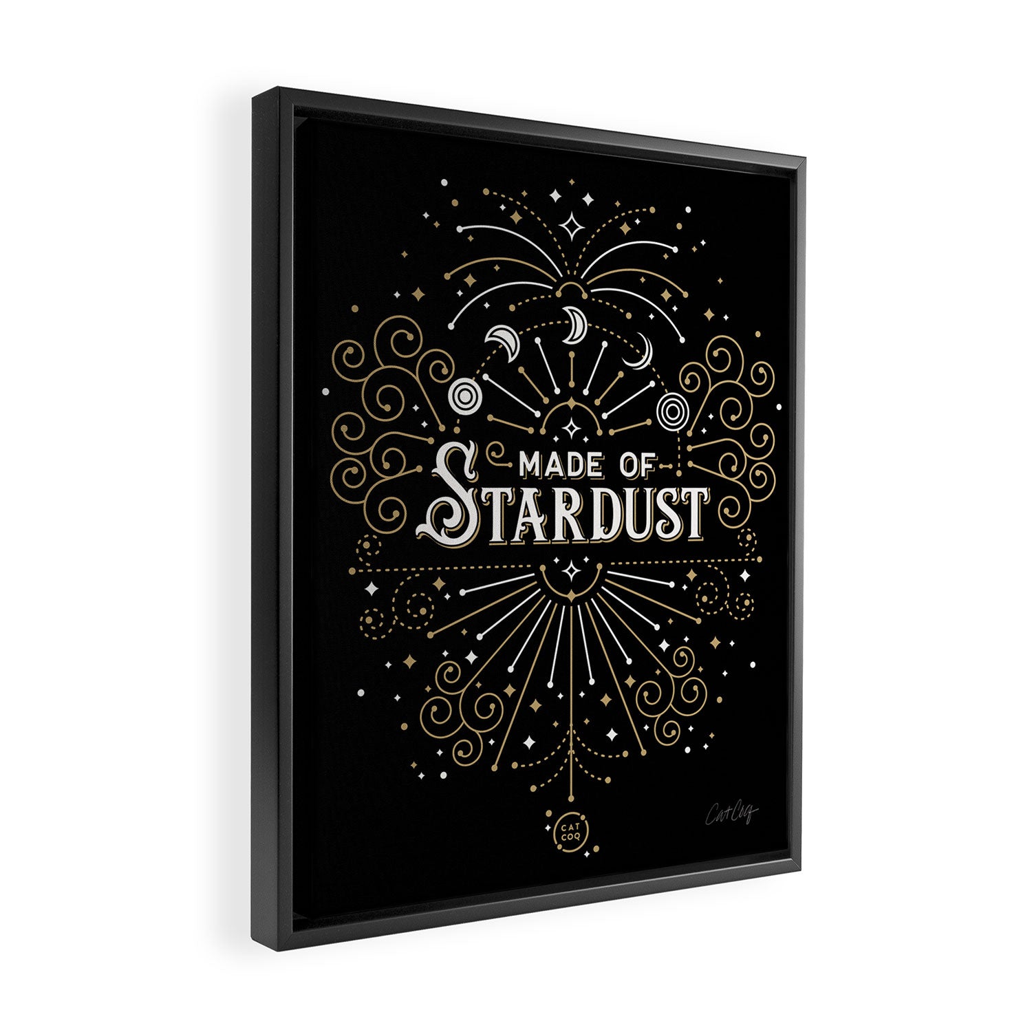 Made of Stardust - Black & Gold Palette Framed Canvas Print Gallery Image 2