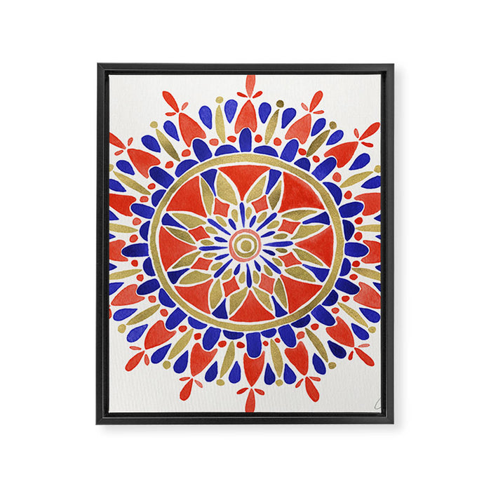 Mandala - America Palette Framed Canvas Print Gallery Image 1