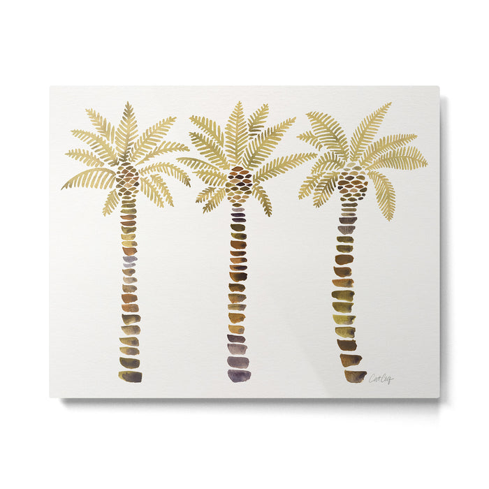 Mediterranean Palm Trees - Gold Palette Metal Print Gallery Image 1