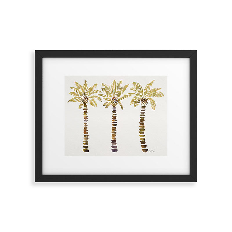 Mediterranean Palm Trees - Gold Palette Framed Art Print Gallery Image 6