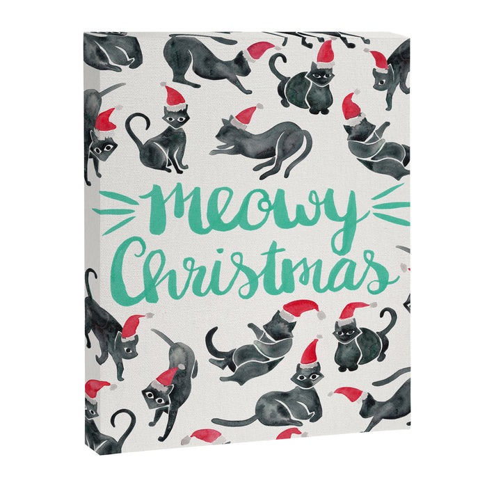 Meowy Christmas - Mint Type Canvas Print Gallery Image 1