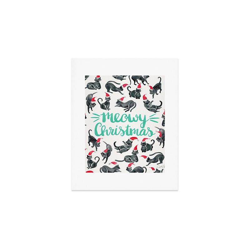 Meowy Christmas - Mint Type Art Print Gallery Image 1