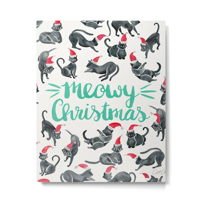 Meowy Christmas - Mint Type Metal Print Gallery Image 1