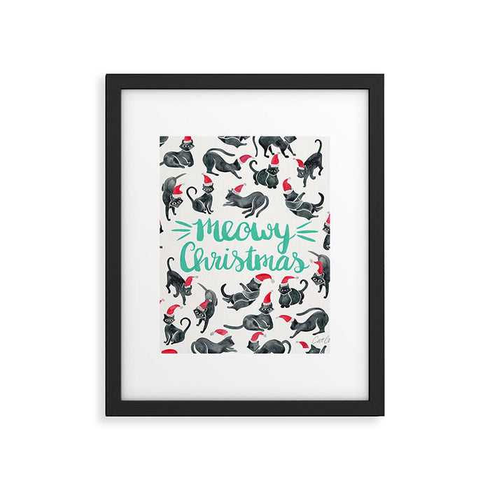Meowy Christmas - Mint Type Framed Art Print Gallery Image 1