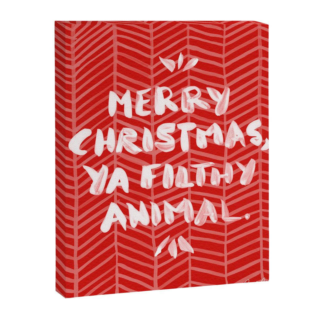 Merry Christmas, Ya Filthy Animal - Red Canvas Print Gallery Image 8