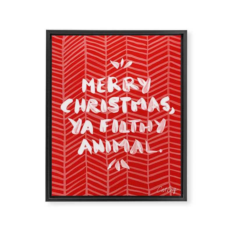 Merry Christmas, Ya Filthy Animal - Red Framed Canvas Print Gallery Image 8