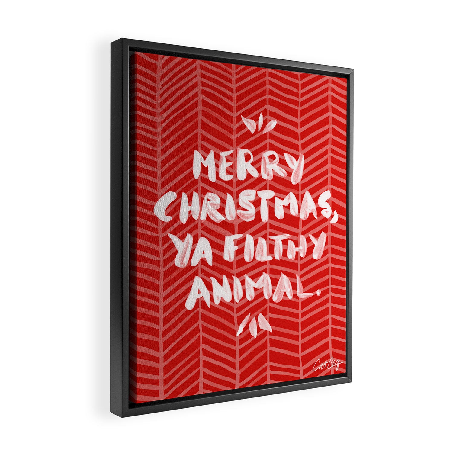 Merry Christmas, Ya Filthy Animal - Red Framed Canvas Print Gallery Image 2