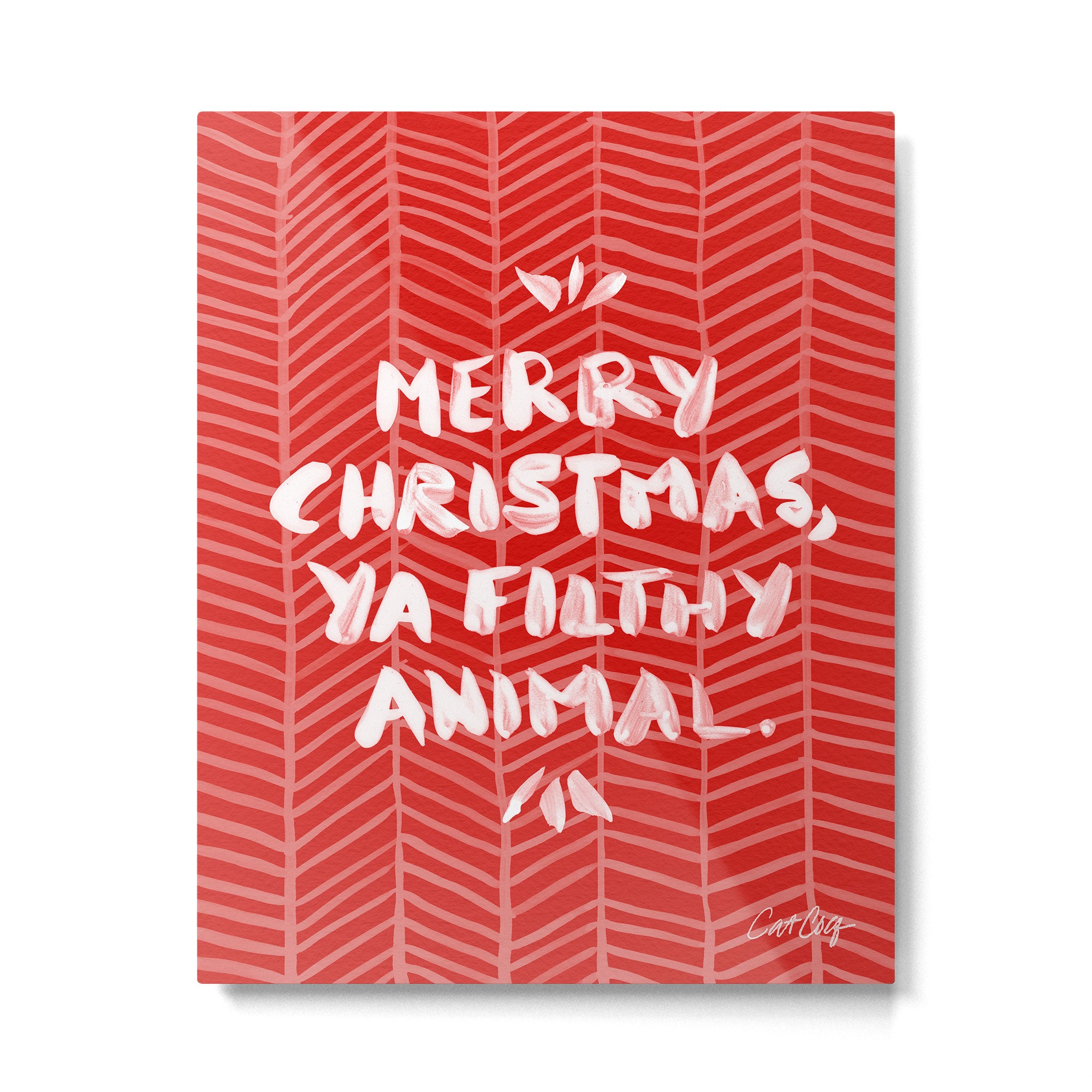 Merry Christmas, Ya Filthy Animal - Red Metal Print Gallery Image 6