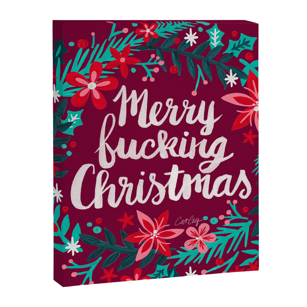 Merry F*cking Christmas - Maroon Canvas Print Gallery Image 6