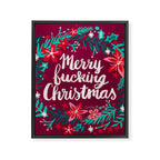 Merry F*cking Christmas - Maroon Framed Canvas Print Gallery Image 6