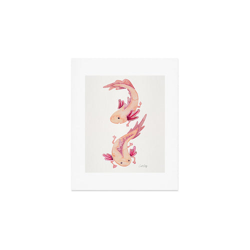 Mexican Axolotls Watercolor Art Print Gallery Image 1