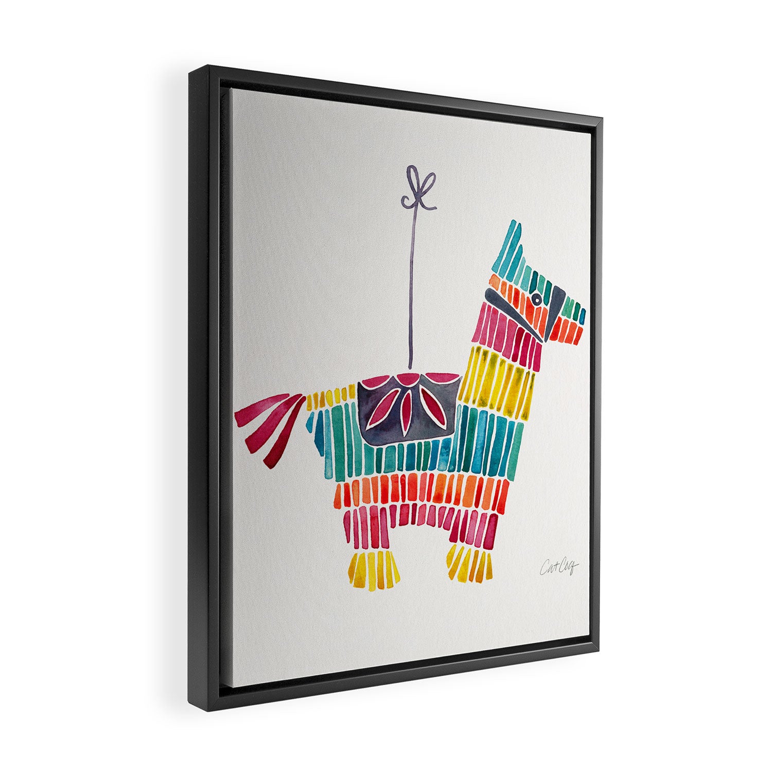 Mexican Donkey PinÌata â CMYK Palette Framed Canvas Print Gallery Image 2