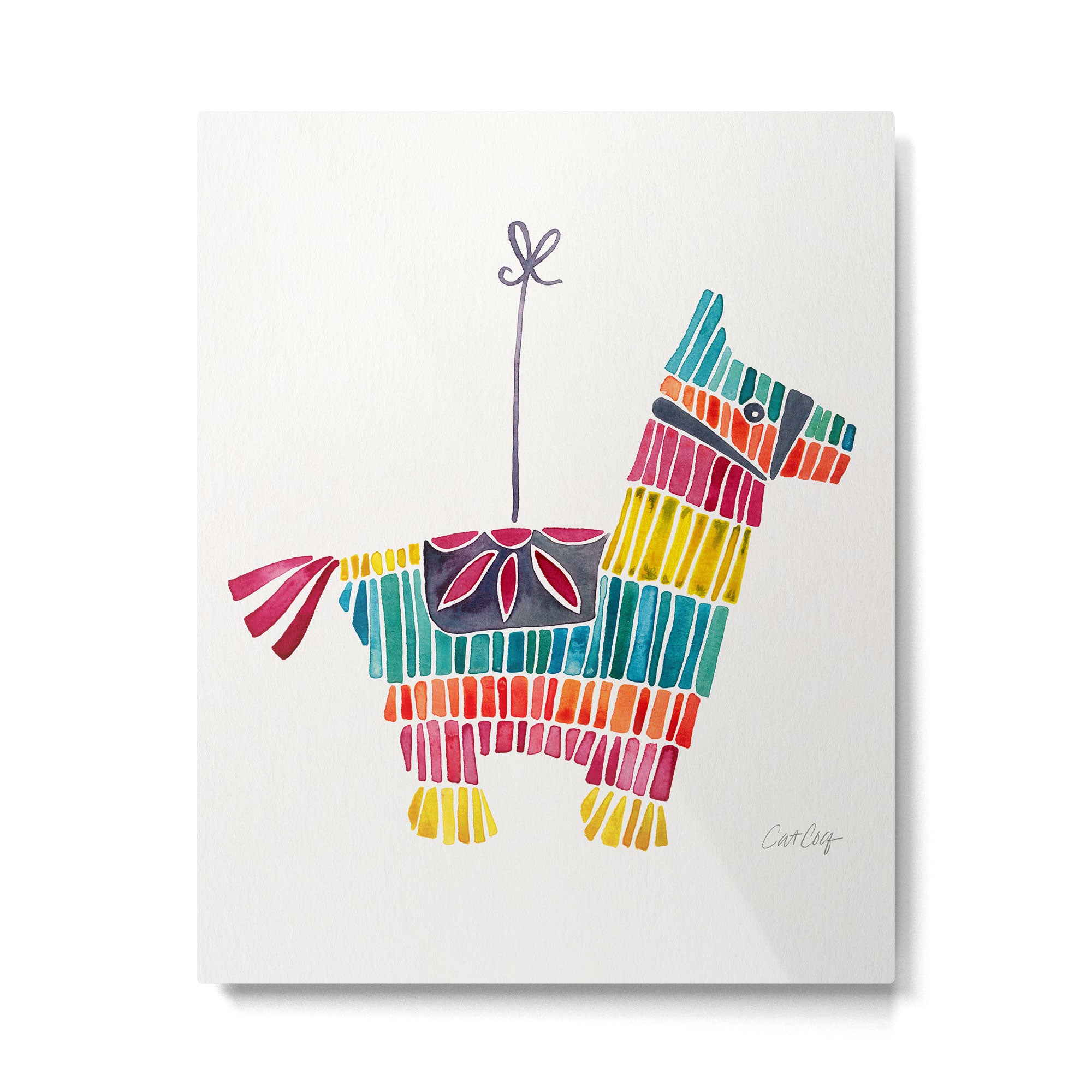 Mexican Donkey PinÌata â CMYK Palette Metal Print Gallery Image 6
