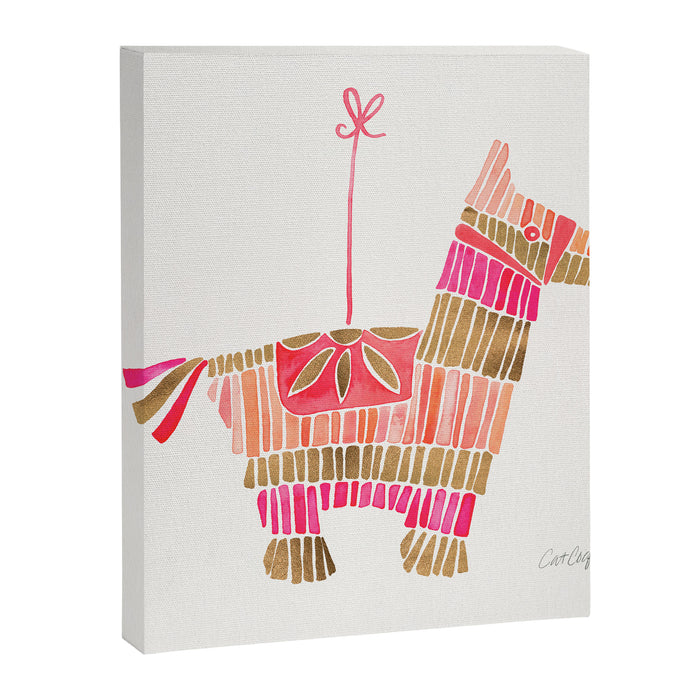 Mexican Donkey PinÌata - Pink & Rose Gold Palette Canvas Print Gallery Image 1
