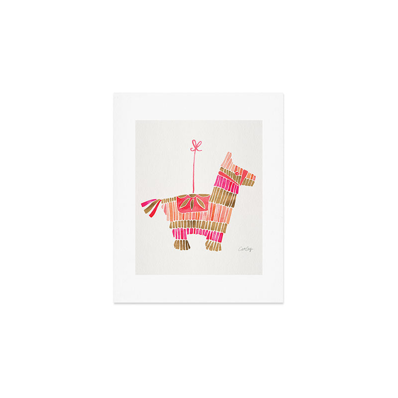 Mexican Donkey PinÌata - Pink & Rose Gold Palette Art Print Gallery Image 1