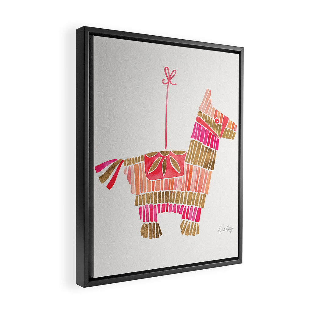 Mexican Donkey PinÌata - Pink & Rose Gold Palette Framed Canvas Print Gallery Image 2