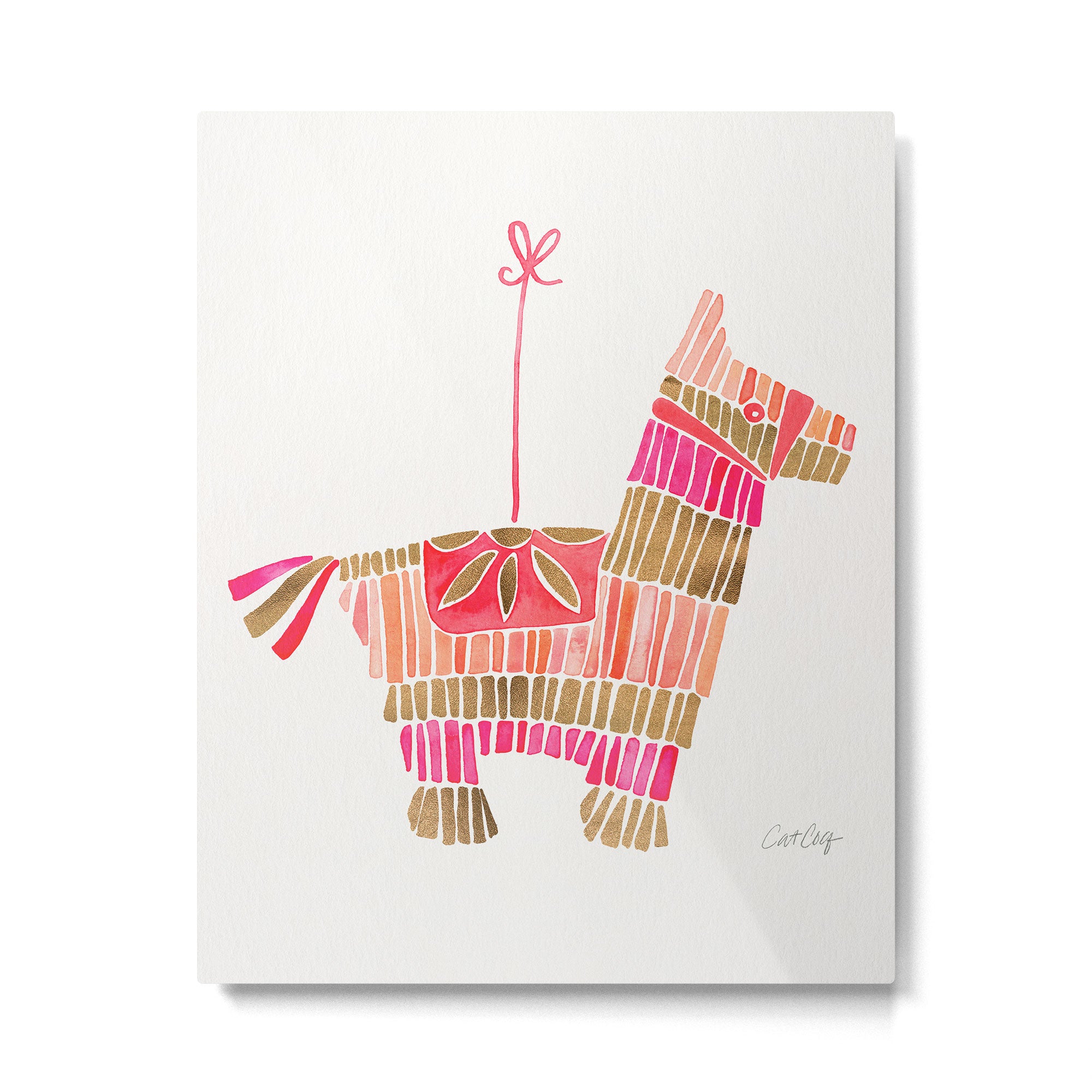 Mexican Donkey PinÌata - Pink & Rose Gold Palette Metal Print Gallery Image 6