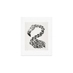 Miami Flamingo - Black Ink Art Print Gallery Image 1
