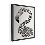 Miami Flamingo - Black Ink Framed Canvas Print Gallery Image 2
