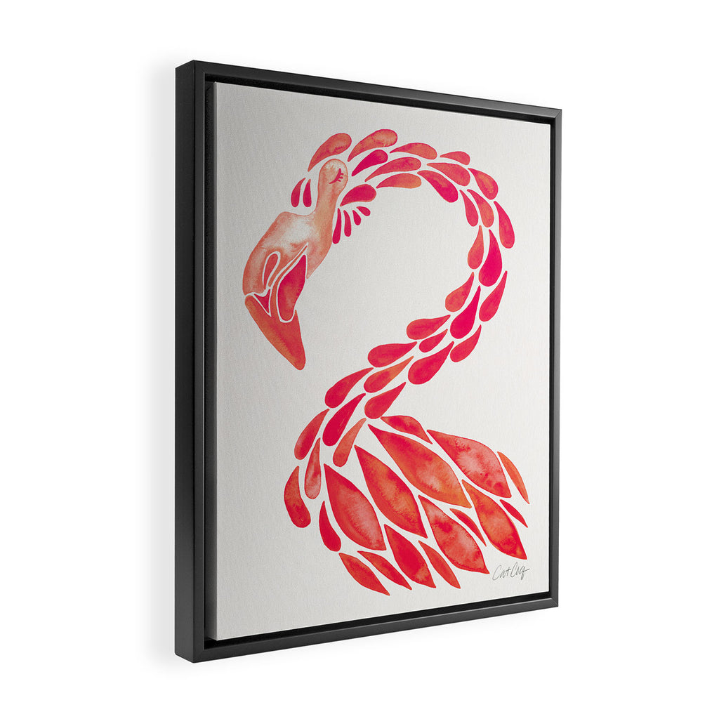 Miami Flamingo - Pink OmbrÃ© Framed Canvas Print Gallery Image 2