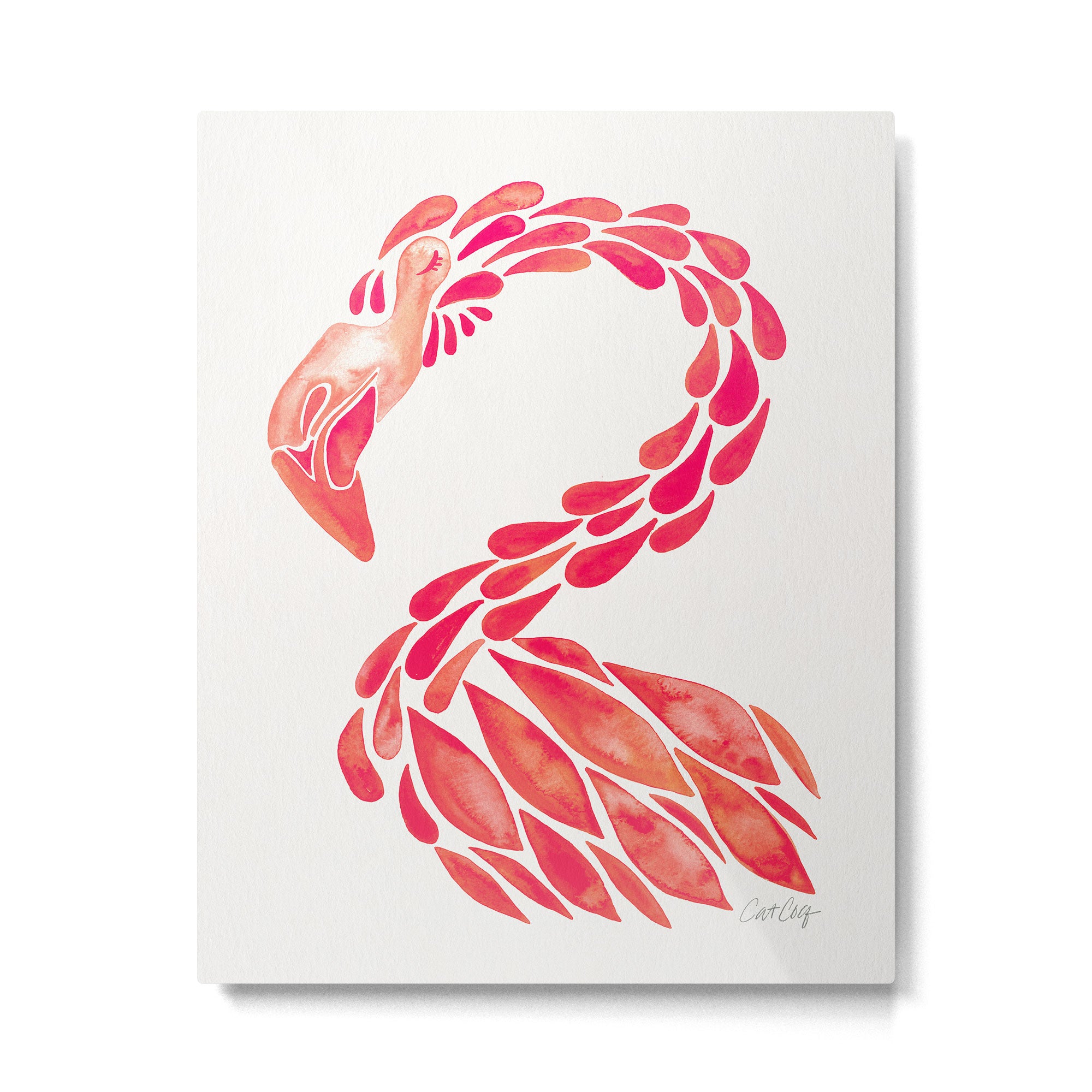 Miami Flamingo - Pink OmbrÃ© Metal Print Gallery Image 6