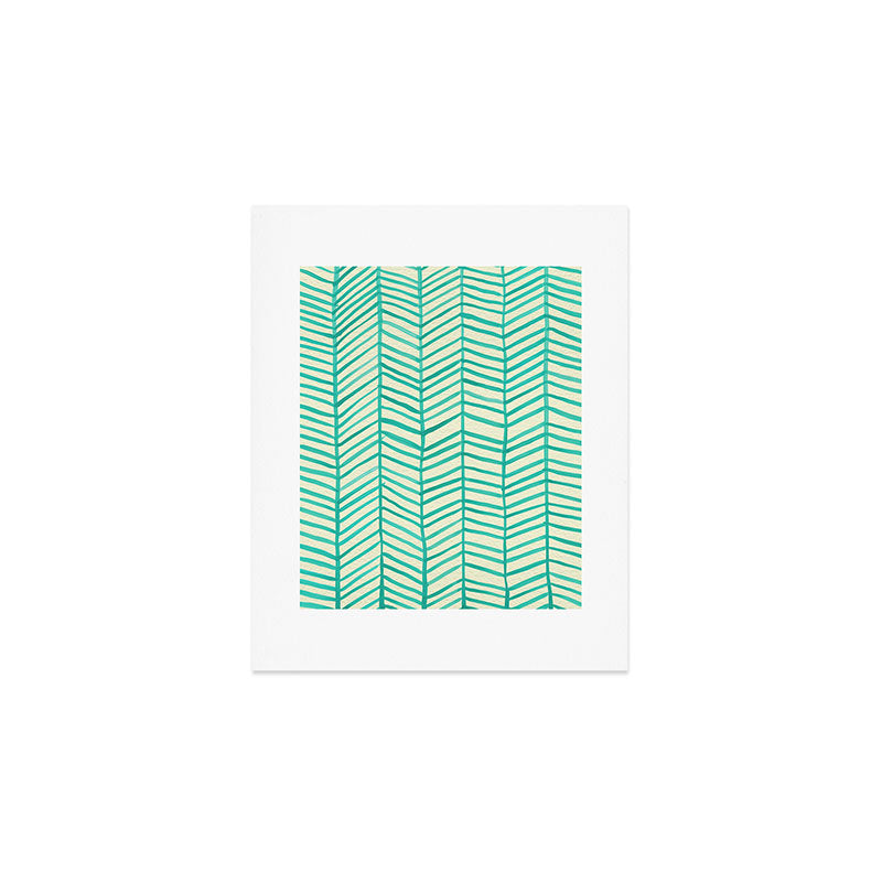 Mint Herringbone Art Print Gallery Image 1