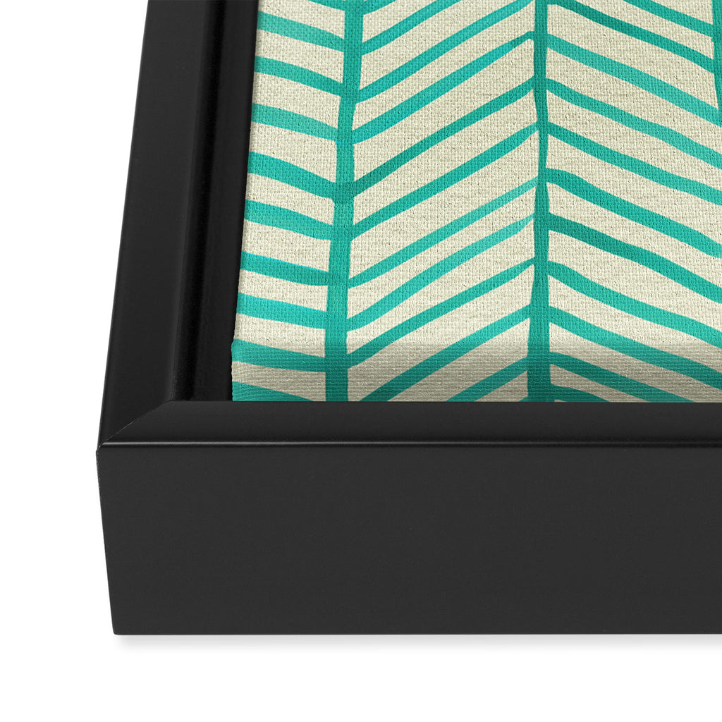 Mint Herringbone Framed Canvas Print Gallery Image 3