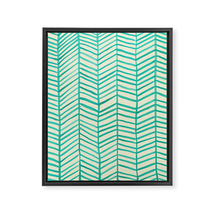 Mint Herringbone Framed Canvas Print Gallery Image 1