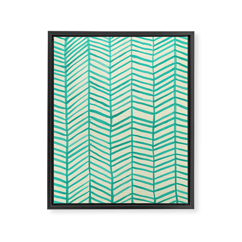 Mint Herringbone Framed Canvas Print Gallery Image 8