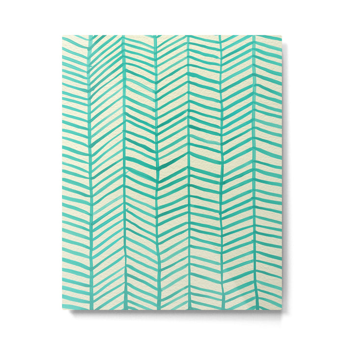 Mint Herringbone Metal Print Gallery Image 1