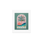 Moorish Framed Palm Tree - Mint & Blush Art Print Gallery Image 1