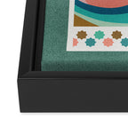 Moorish Framed Palm Tree - Mint & Blush Framed Canvas Print Gallery Image 3