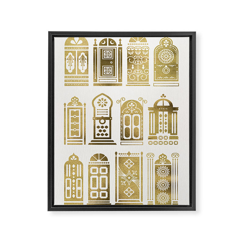 Moroccan Doors - Gold Palette Framed Canvas Print Gallery Image 6