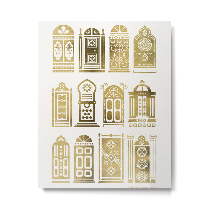 Moroccan Doors - Gold Palette Metal Print Gallery Image 1