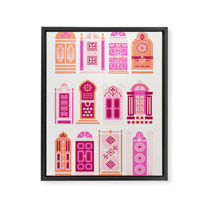 Moroccan Doors - Peach Palette Framed Canvas Print Gallery Image 1