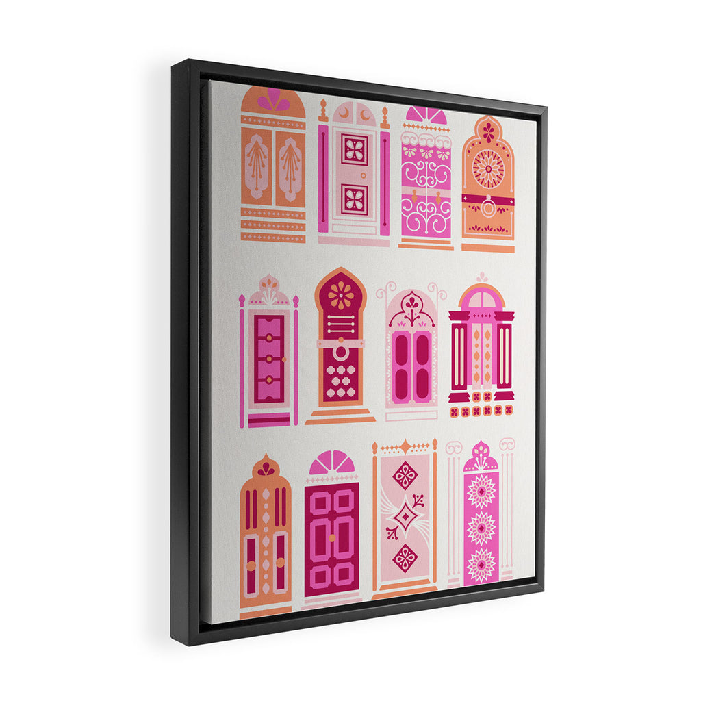 Moroccan Doors - Peach Palette Framed Canvas Print Gallery Image 2