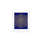 Moroccan Mandala - Gold Ink on Navy Art Print Gallery Image 1