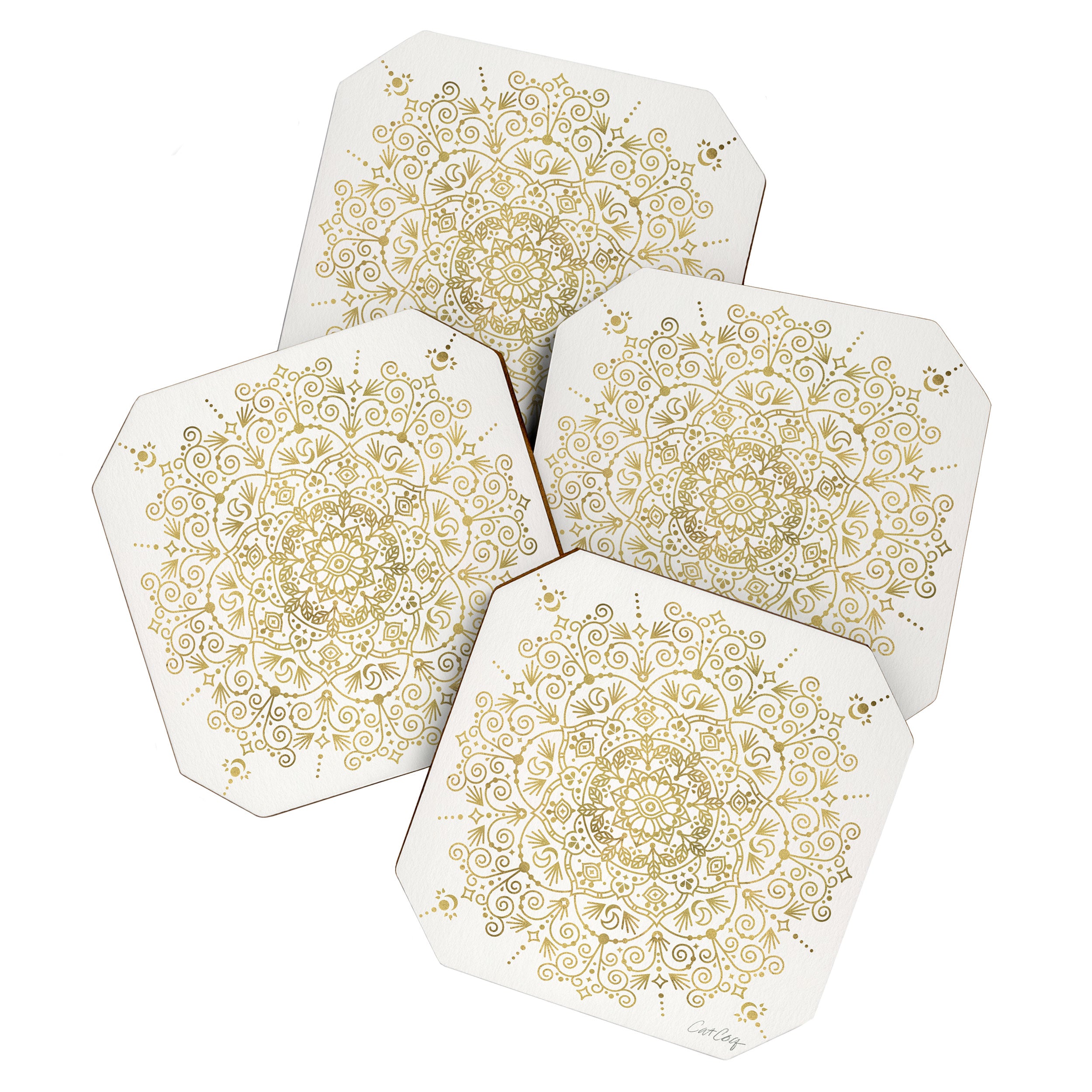 Moroccan Mandala - Gold Palette Coaster Gallery Image 1