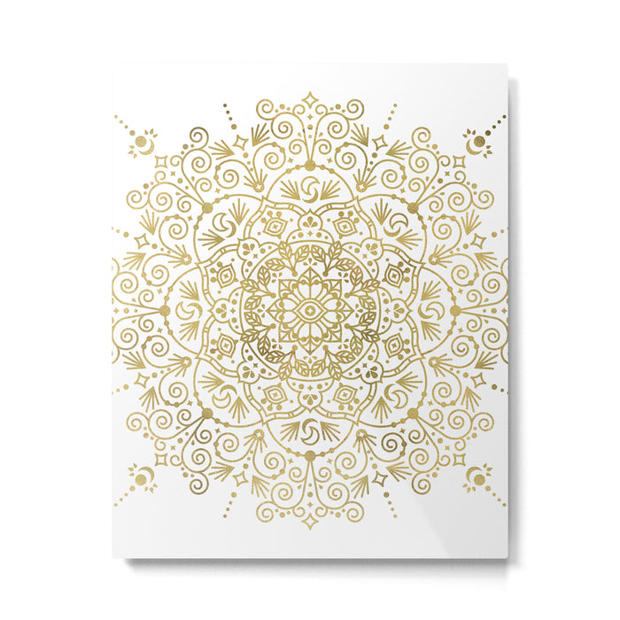 Moroccan Mandala - Gold Palette Metal Print Gallery Image 1