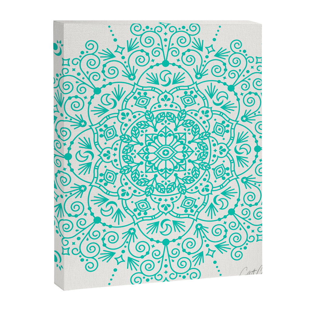 Moroccan Mandala - Turquoise Palette Canvas Print Gallery Image 8