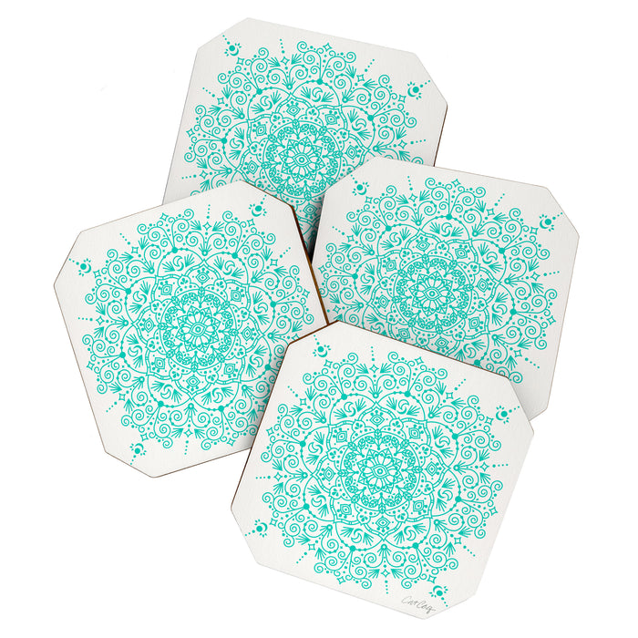 Moroccan Mandala - Turquoise Palette Coaster Gallery Image 1