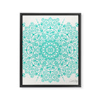 Moroccan Mandala - Turquoise Palette Framed Canvas Print Gallery Image 8