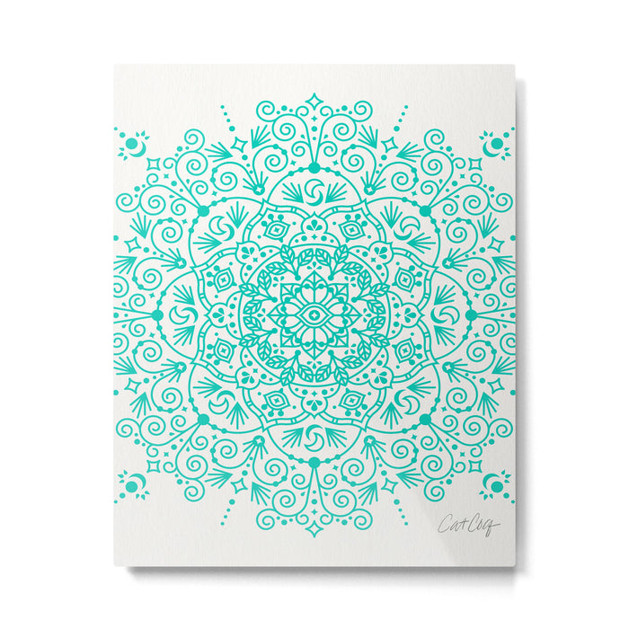 Moroccan Mandala - Turquoise Palette Metal Print Gallery Image 1