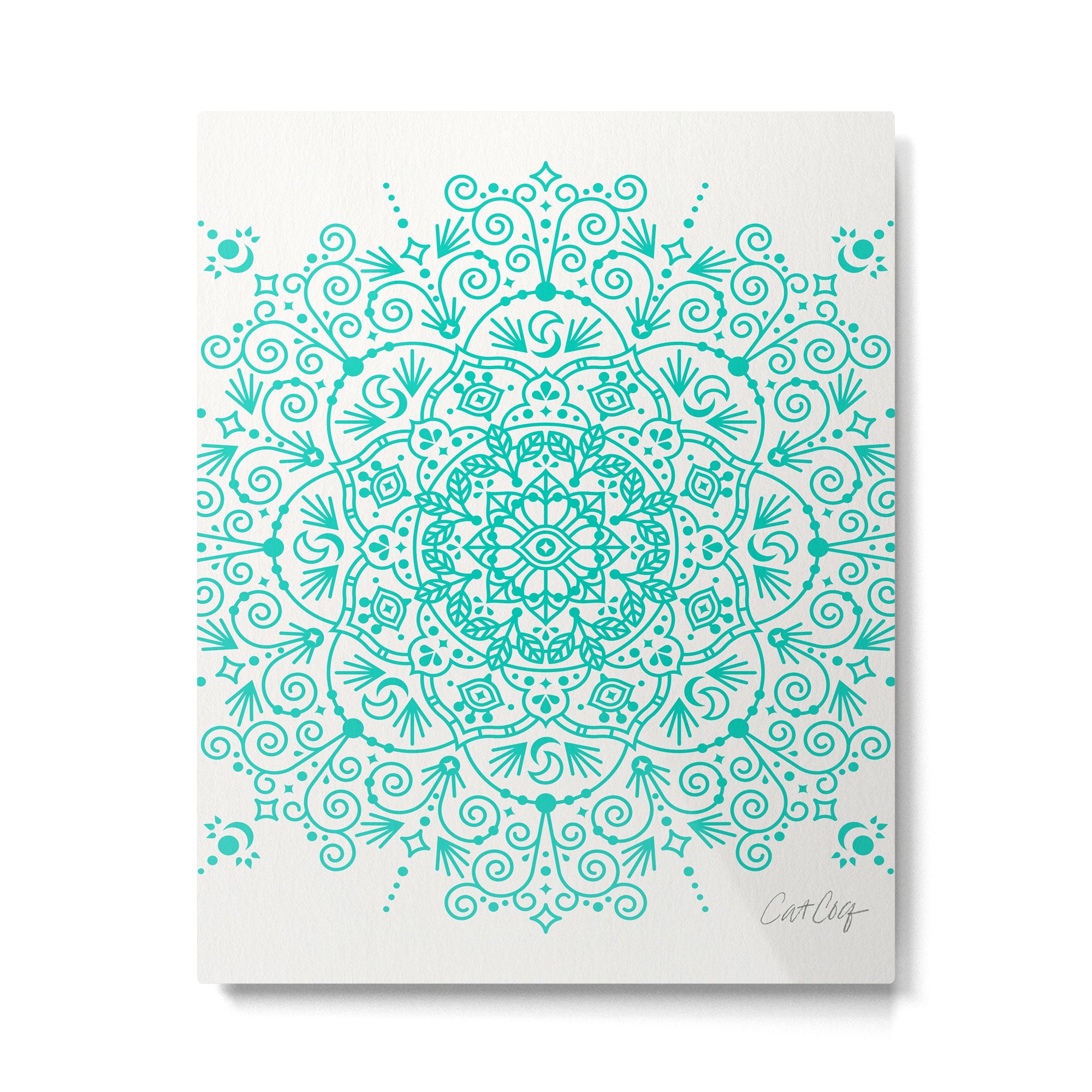 Moroccan Mandala - Turquoise Palette Metal Print Gallery Image 6