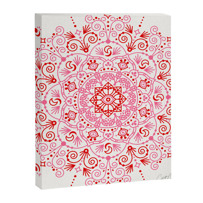 Moroccan Mandala - Valentine Palette Canvas Print Gallery Image 1
